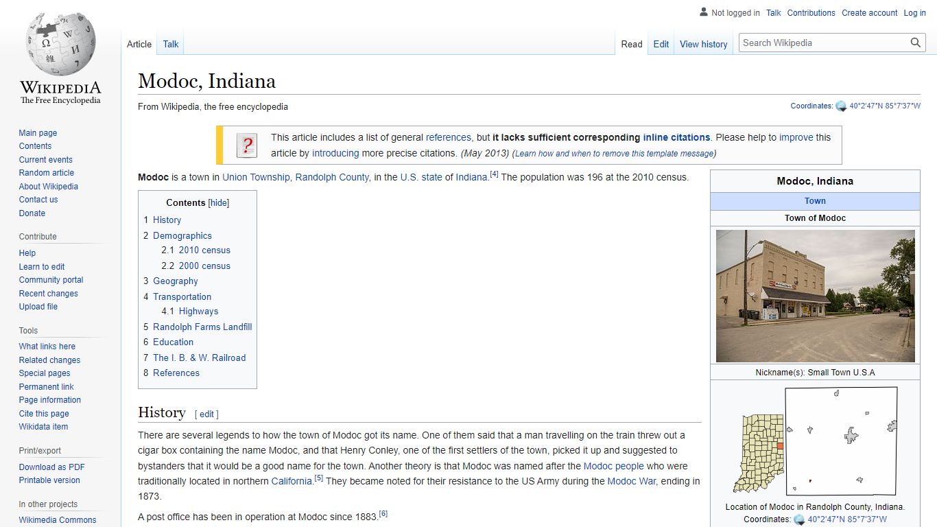 Modoc, Indiana - Wikipedia